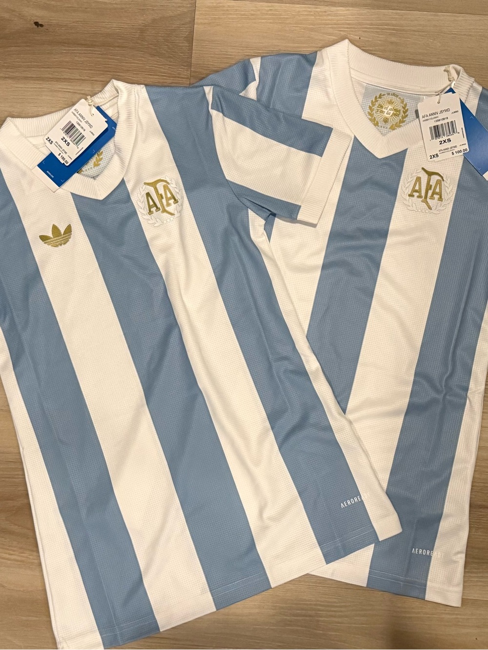 adidas Argentina Stripe Soccer Jersey - Light Blue & White